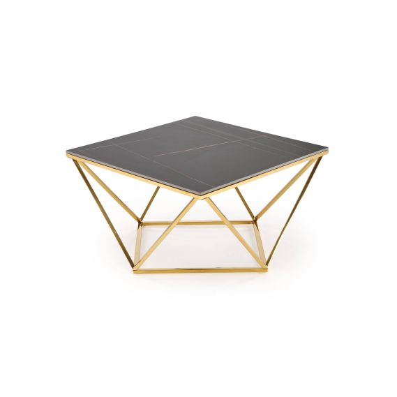 Luxusný konferenčný stolík FELICIA, zlatá/čierny mramor