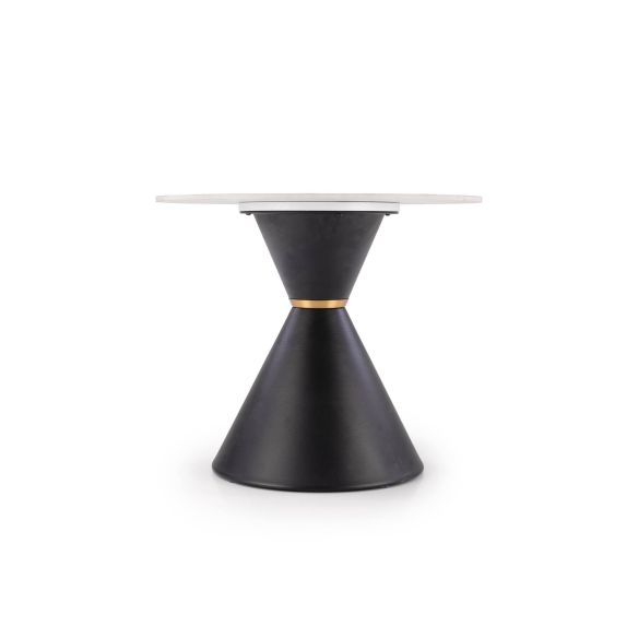 Konferenčný stolík okrúhly GORETTI S, čierna/biely mramor