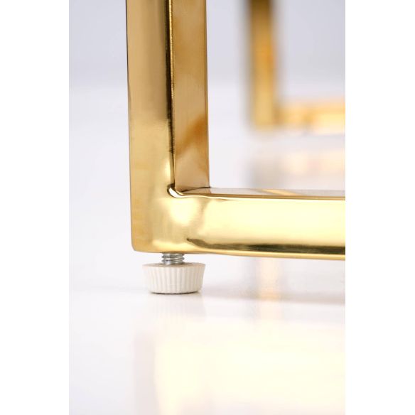 Set konferenčných stolíkov MERCURY 3, zlatá/biely mramor