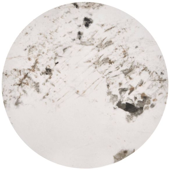 Konferenčný stolík okrúhly VERDE, biela/biely mramor