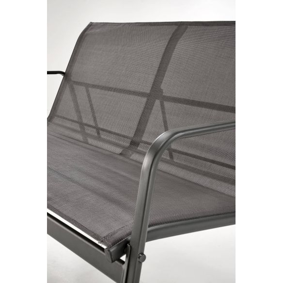 Záhradné sedenie CONOR 2+1+1, tmavo sivá/svetlo sivá