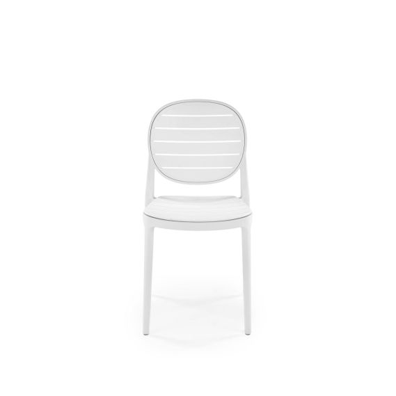 Záhradná stolička K-529, biela/biela