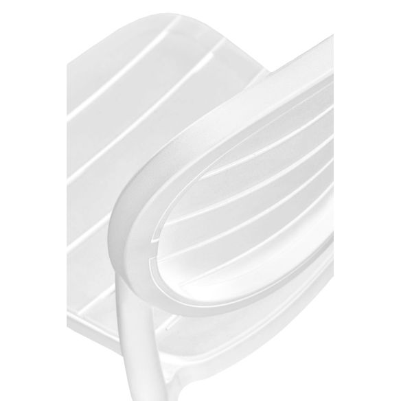 Záhradná stolička K-529, biela/biela