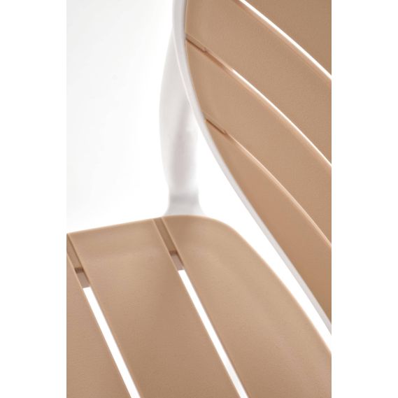 Záhradná stolička K-529, biela/prírodná