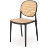 Záhradná stolička K-529, čierna/prírodná