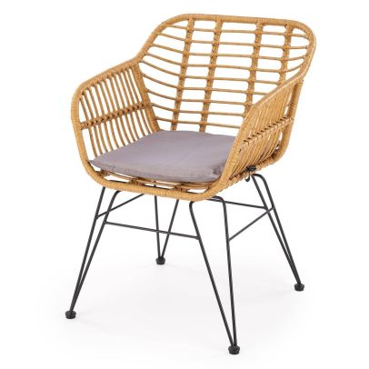 Záhradná stolička K-541, prírodná/sivá