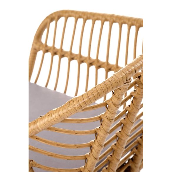 Záhradná stolička K-541, prírodná/sivá