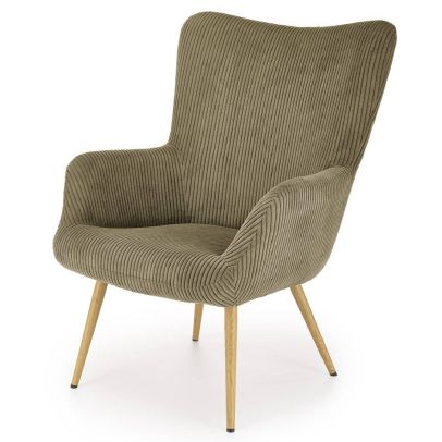 Kreslo ušiak AMARO, olivová hyper 75