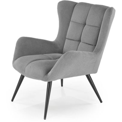 Kreslo ušiak BYRON, čierna/sivá vardo 11