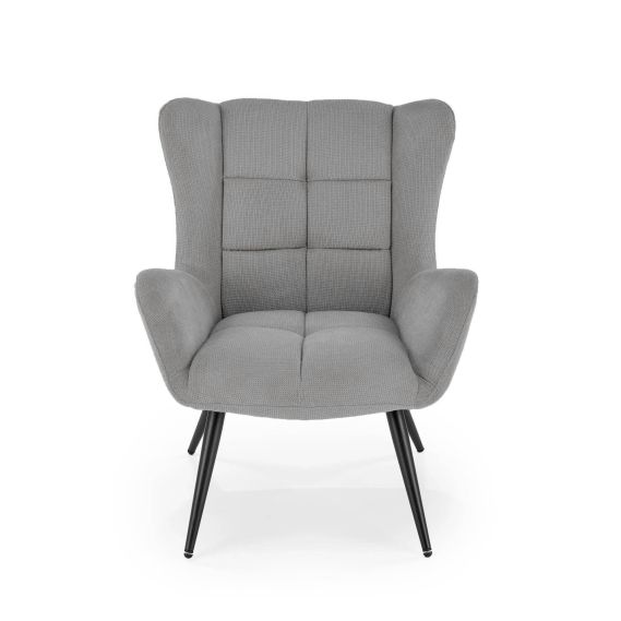 Kreslo ušiak BYRON, čierna/sivá vardo 11