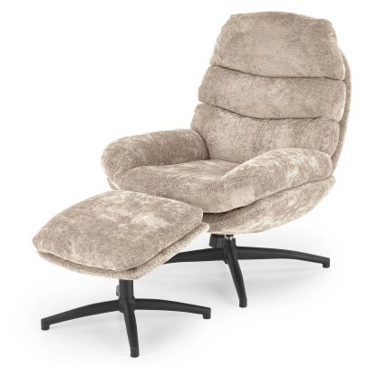 Relaxačné kreslo s taburetkou DARIO, béžová