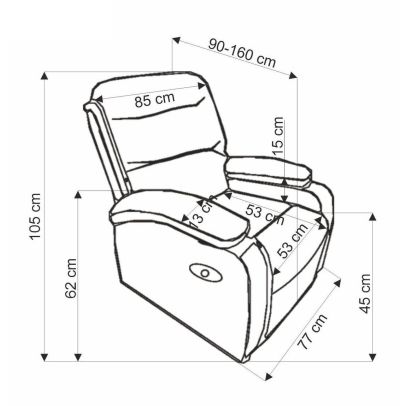 Relaxačné kreslo DRAGER, čierna 2