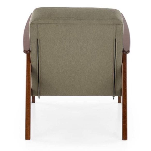 Kreslo do obývačky MILANO 1S, tmavý orech/olivová castel 39