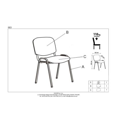 Konferenčná stolička ISO, čierna/sivá 2