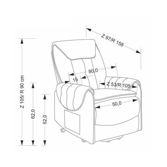 Relaxačné kreslo HORTON, sivá mavel 14