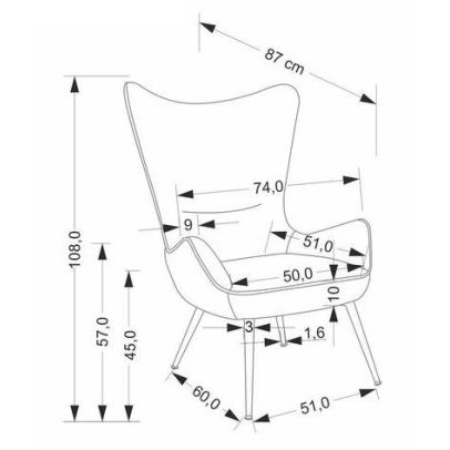 Kreslo do obývačky JUKON, krémová raven 22 2