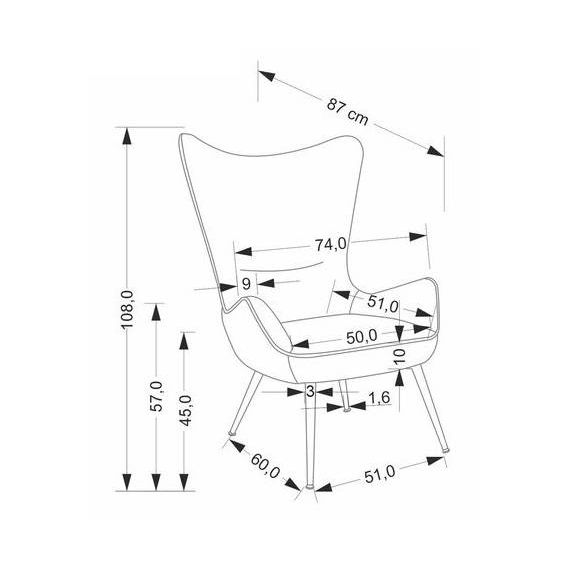 Kreslo do obývačky JUKON, krémová raven 22