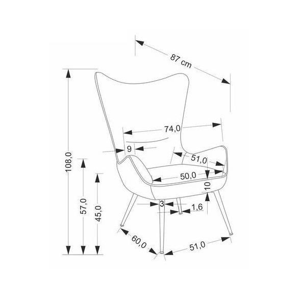 Kreslo do obývačky JUKON, krémová raven 22