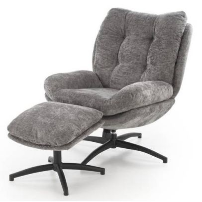 Relaxačné kreslo s taburetkou PESTO, sivá
