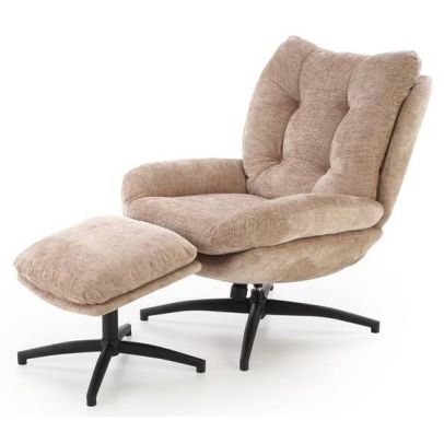Relaxačné kreslo s taburetkou PESTO, béžová