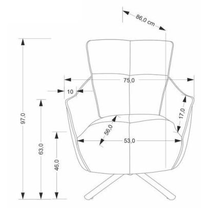 Kreslo do obývačky SCAMPI, sivá havana 10 2