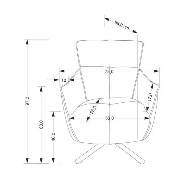 Kreslo do obývačky SCAMPI, sivá havana 10