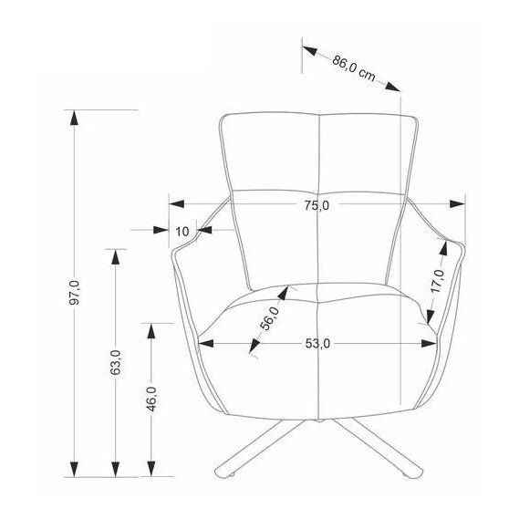 Kreslo do obývačky SCAMPI, cappuccino havana 39