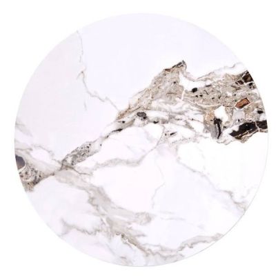 Konferenčný stolík okrúhly CARINA S, orech/béžový mramor 2