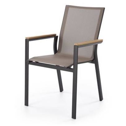 Záhradné kreslo FIERRO, čierna/sivá/hnedá