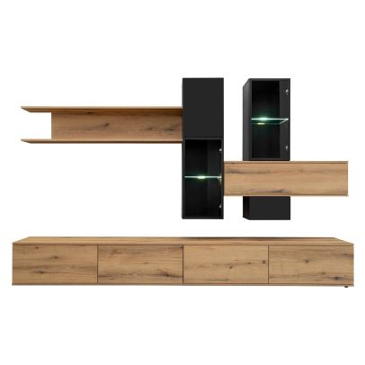 Obývačka CRUZ, dub coast evoke/čierny mat 2