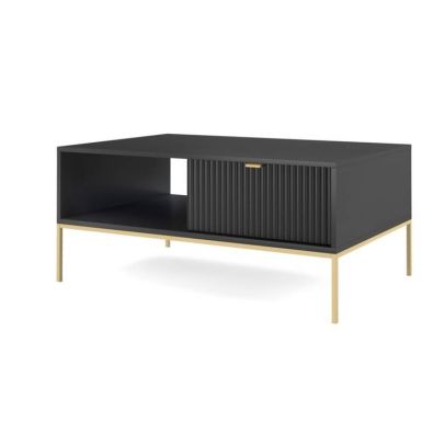 Luxusný konferenčný stolík NOVA GOLD L104, zlatá/čierna
