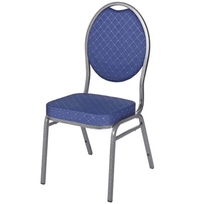 Banketová stolička HERMAN, 300 čierna-strieborná/modrá