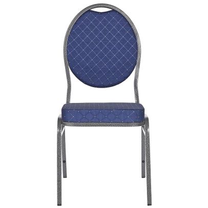 Banketová stolička HERMAN, 300 čierna-strieborná/modrá 2