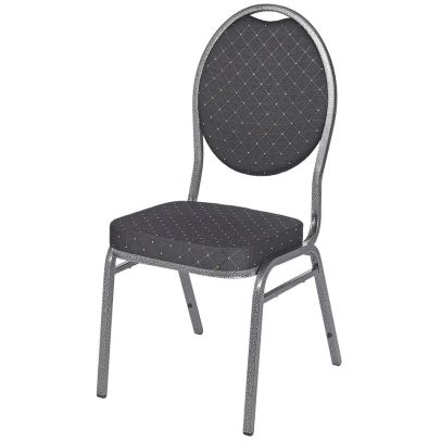 Banketová stolička HERMAN, 100 čierna-strieborná/čierna