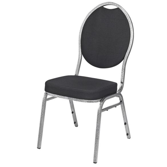 Banketová stolička HERMAN DELUXE, 520 čierna-strieborná/čierny velúr