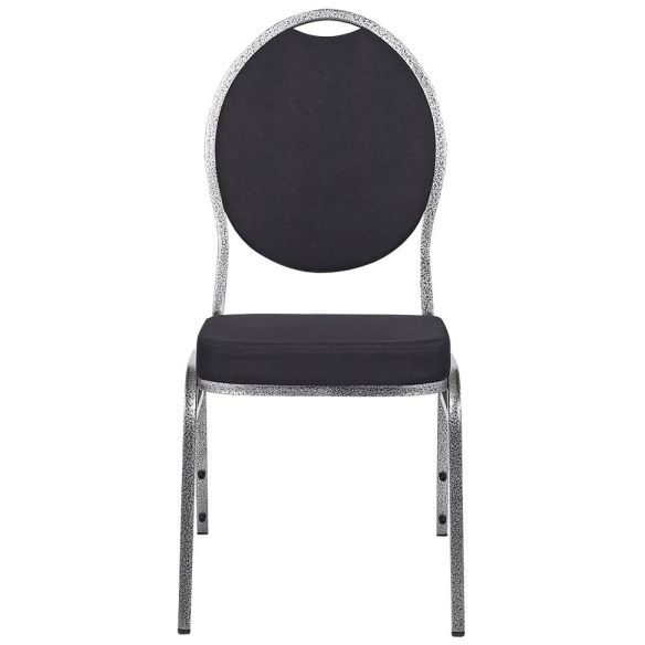 Banketová stolička HERMAN DELUXE, 520 čierna-strieborná/čierny velúr