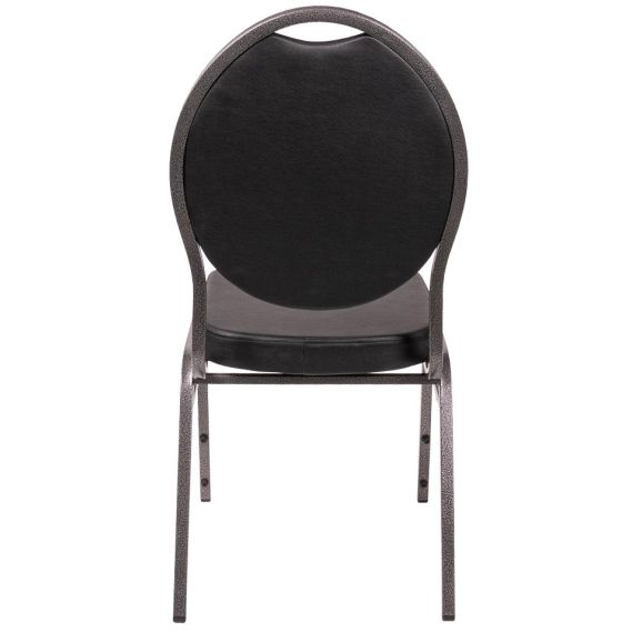 Banketová stolička HERMAN DELUXE EKO, 166 čierna-strieborná/čierna eko-koža