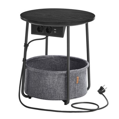 Odkladací stolík 45x45x50cm, mdf, čierna, AKF-E1028 BK