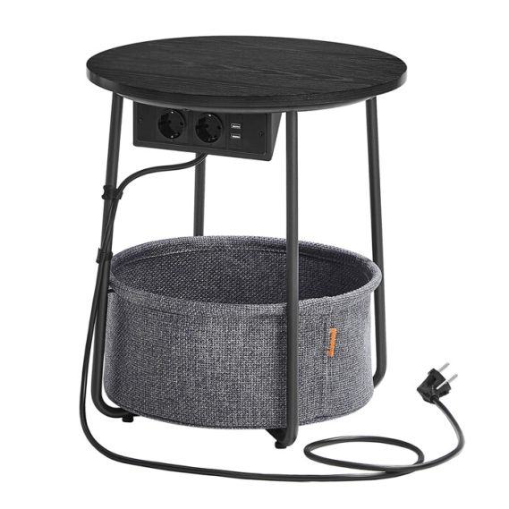 Odkladací stolík 45x45x50cm, mdf, čierna, AKF-E1028 BK