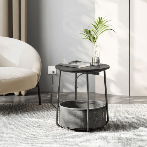 Odkladací stolík 45x45x50cm, mdf, čierna, AKF-E1028 BK