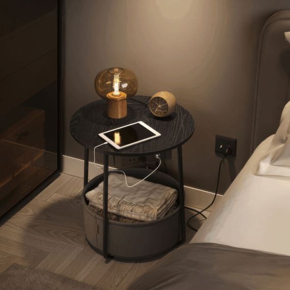 Odkladací stolík 45x45x50cm, mdf, čierna, AKF-E1028 BK