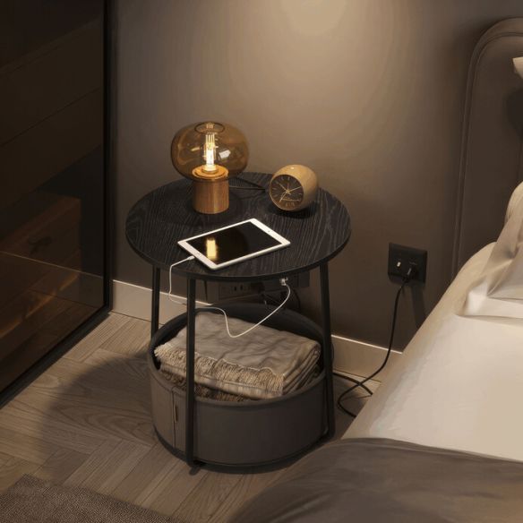 Odkladací stolík 45x45x50cm, mdf, čierna, AKF-E1028 BK