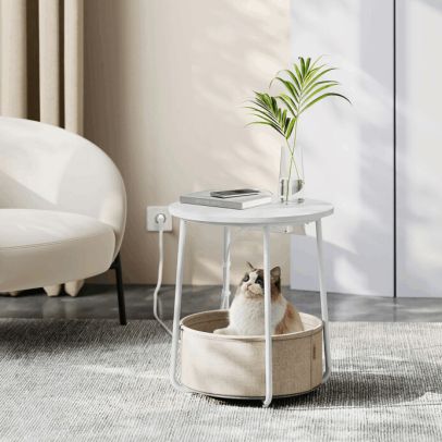 Odkladací stolík 45x45x50cm, mdf, biela, AKF-E1028 WT 2