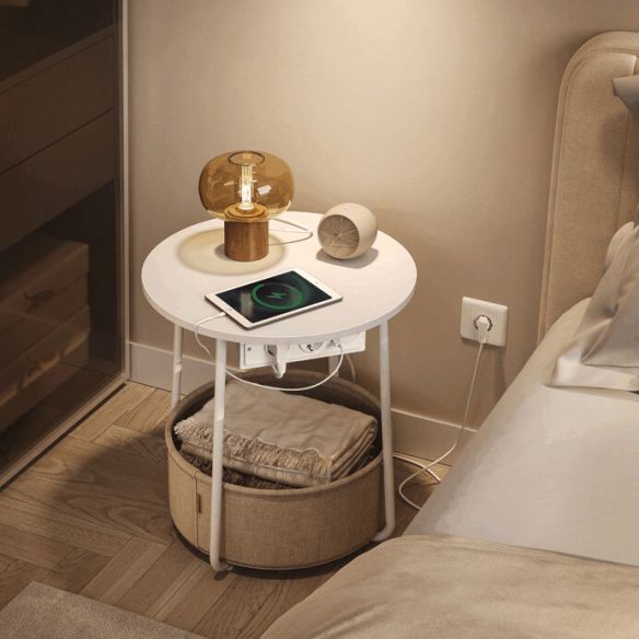 Odkladací stolík 45x45x50cm, mdf, biela, AKF-E1028 WT