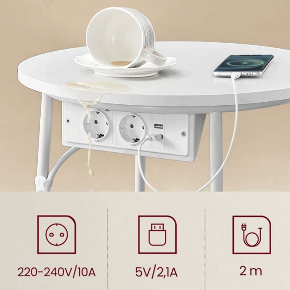 Odkladací stolík 45x45x50cm, mdf, biela, AKF-E1028 WT