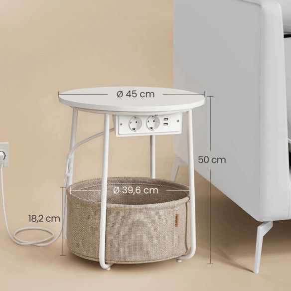 Odkladací stolík 45x45x50cm, mdf, biela, AKF-E1028 WT