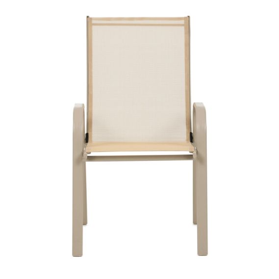 Záhradná stolička, kov, sieťovina, krémová, AZC-C1000 CRM