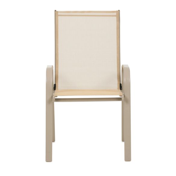 Záhradná stolička, kov, sieťovina, krémová, AZC-C1000 CRM