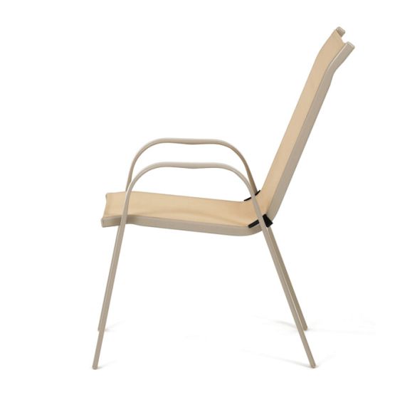 Záhradná stolička, kov, sieťovina, krémová, AZC-C1000 CRM