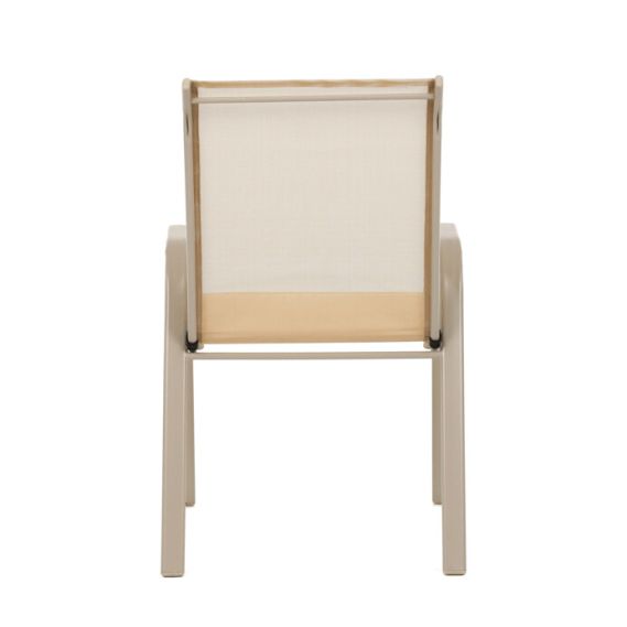 Záhradná stolička, kov, sieťovina, krémová, AZC-C1000 CRM
